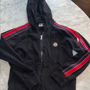 Moncler Kids Hoodie with Red Stripes